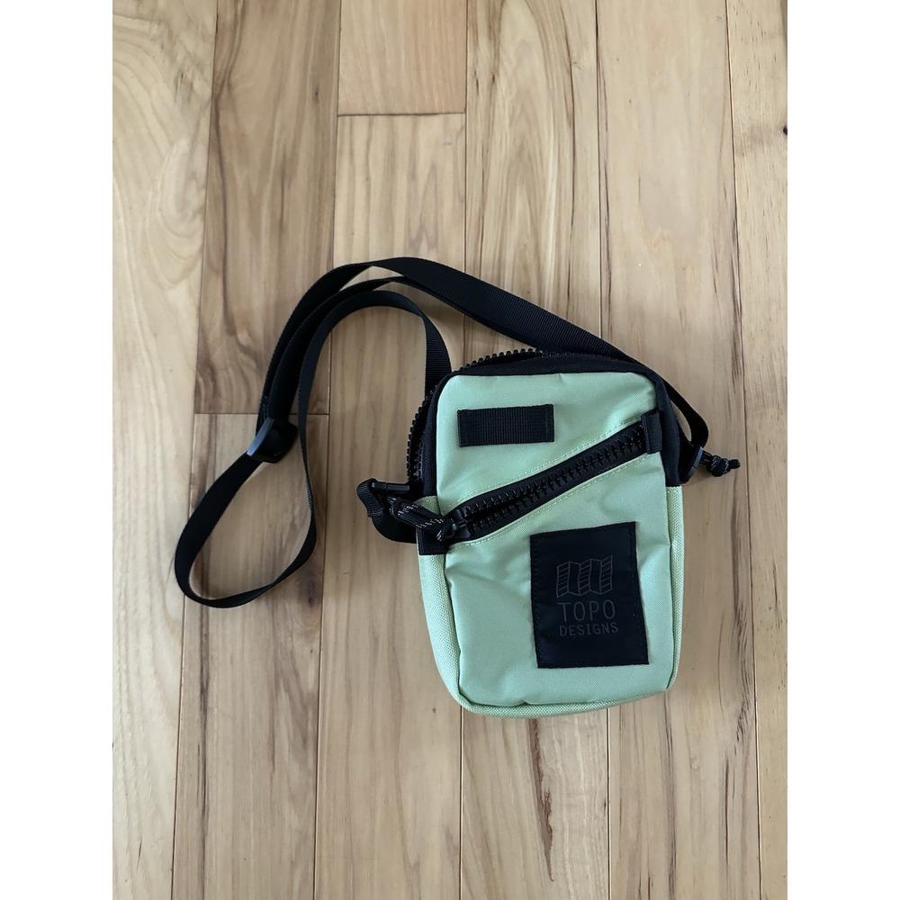 TOPO Designs Mini Shoulder Bag Light Green Purse Adjustable Strap Loops